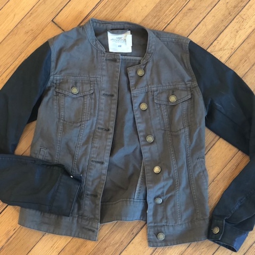H&M Faux Leather and Army Green Jacket